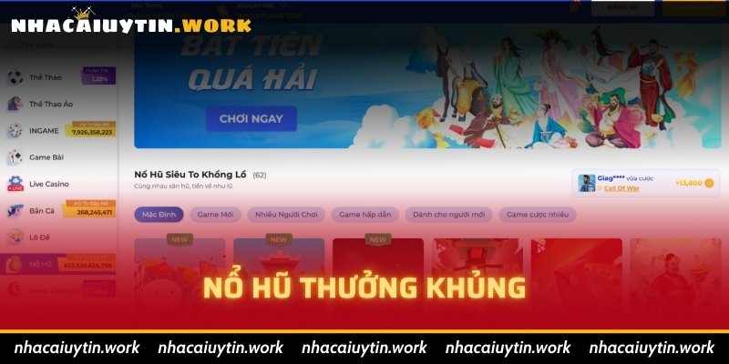 Nổ Hũ Thưởng Khủng